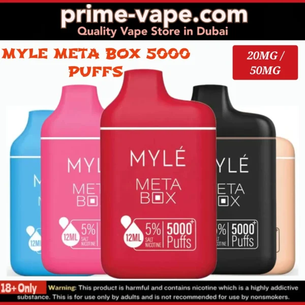 Myle Meta Box 5000 Puffs 2% & 5% Disposable Vape - Dubai UAE