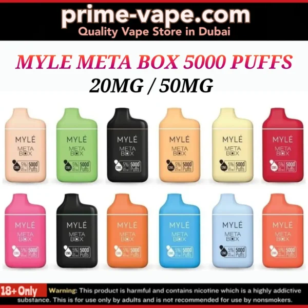 Myle Meta Box 5000 Puffs 2% & 5% Disposable Vape - Dubai UAE