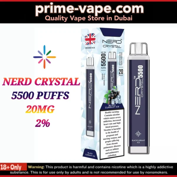 Nerd Crystal 5500 Puffs Disposable Vape Dubai UAE | 20MG 2%