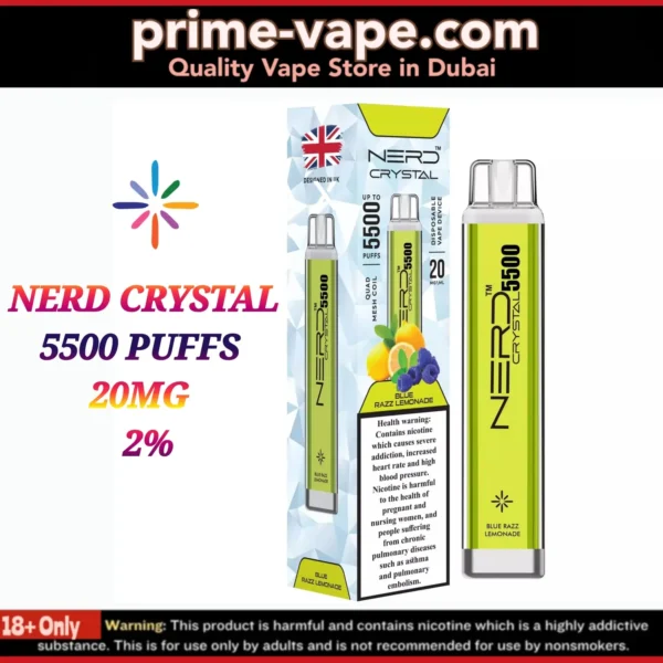 Nerd Crystal 5500 Puffs Disposable Vape Dubai UAE | 20MG 2%