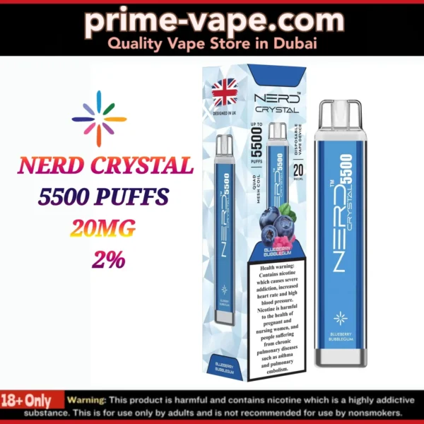 Nerd Crystal 5500 Puffs Disposable Vape Dubai UAE | 20MG 2%