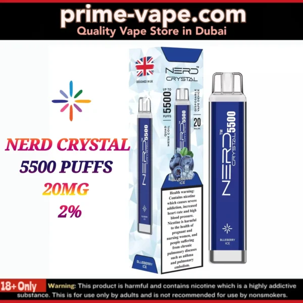 Nerd Crystal 5500 Puffs Disposable Vape Dubai UAE | 20MG 2%