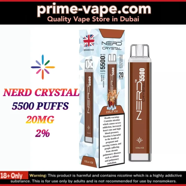 Nerd Crystal 5500 Puffs Disposable Vape Dubai UAE | 20MG 2%