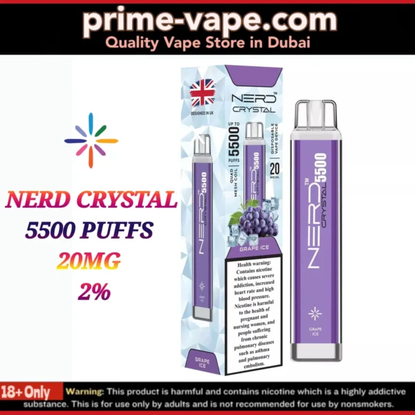 Nerd Crystal 5500 Puffs Disposable Vape Dubai UAE | 20MG 2%