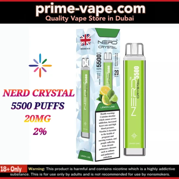 Nerd Crystal 5500 Puffs Disposable Vape Dubai UAE | 20MG 2%