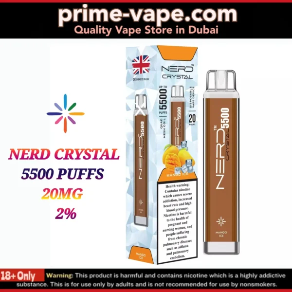 Nerd Crystal 5500 Puffs Disposable Vape Dubai UAE | 20MG 2%