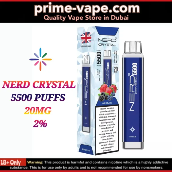 Nerd Crystal 5500 Puffs Disposable Vape Dubai UAE | 20MG 2%