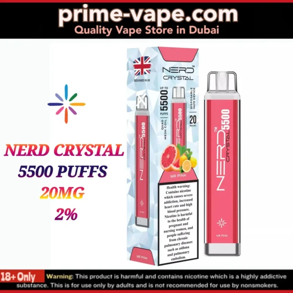 Nerd Crystal 5500 Puffs Disposable Vape Dubai UAE | 20MG 2%