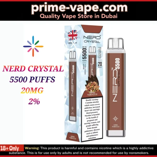 Nerd Crystal 5500 Puffs Disposable Vape Dubai UAE | 20MG 2%