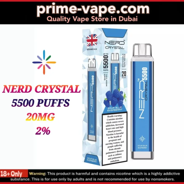 Nerd Crystal 5500 Puffs Disposable Vape Dubai UAE | 20MG 2%