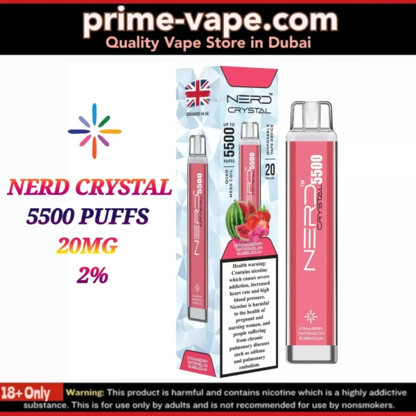 Nerd Crystal 5500 Puffs Disposable Vape Dubai UAE | 20MG 2%