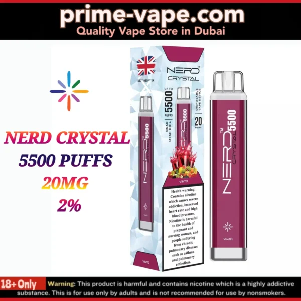 Nerd Crystal 5500 Puffs Disposable Vape Dubai UAE | 20MG 2%