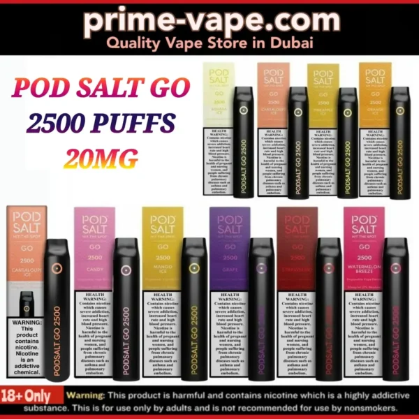 Pod Salt 2500 Puffs Disposable Vape in Dubai UAE | GO 2% 20MG