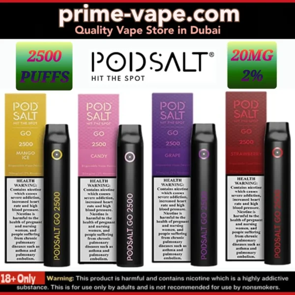 Pod Salt 2500 Puffs Disposable Vape in Dubai UAE | GO 2% 20MG