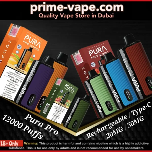 Pura 12000 Puffs Disposable Vape 2% & 5% in Dubai | Pura Pro