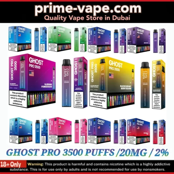 Vape Bar Ghost Pro 3500 Puffs 20MG Disposable Vape- Dubai