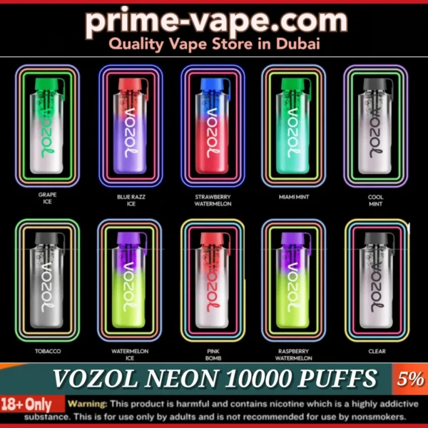 VOZOL NEON 10000 Puffs Disposable Vape 50MG in Dubai UAE