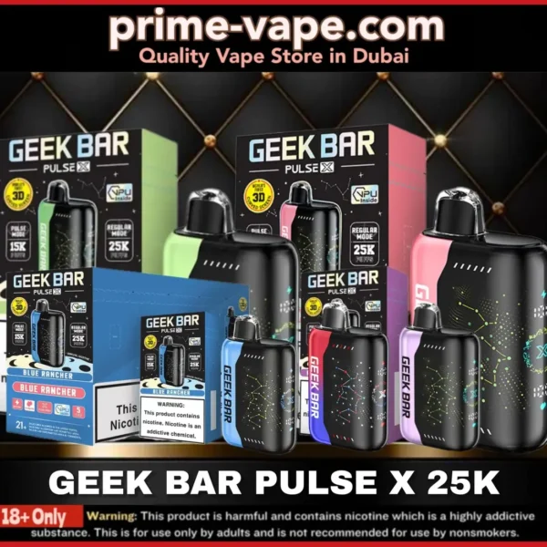 Geek Bar 25000 Puffs Pulse X disposable vape 25k 5% Dubai UAE