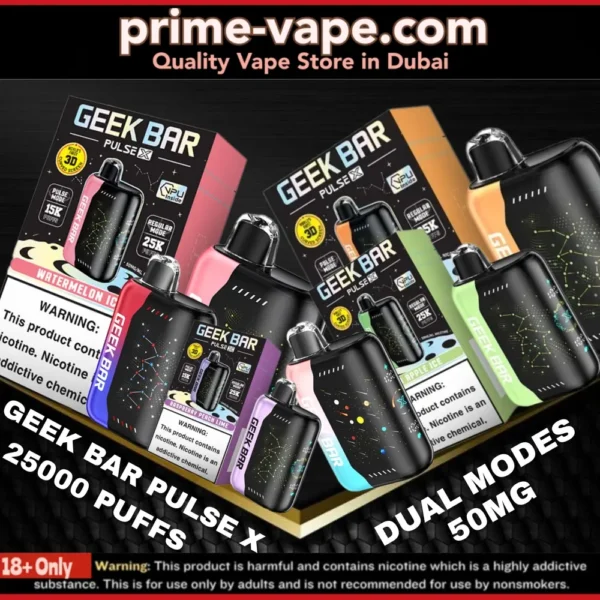 Geek Bar 25000 Puffs Pulse X disposable vape 25k 5% Dubai UAE