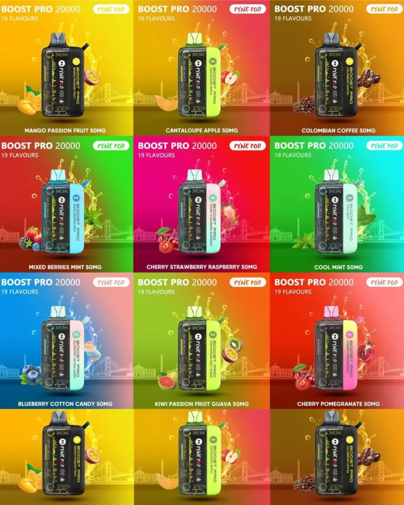 Pyne Pod Boost Pro 20000 Puffs Flavors