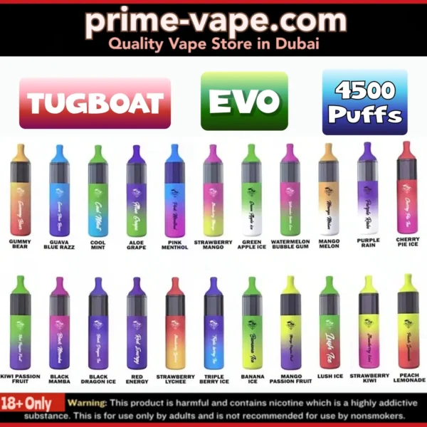 TUGBOAT Evo All Flavors 4500 Puffs | Dubai Sharjah Abu Dhabi