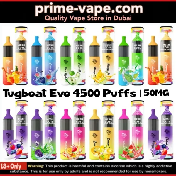 TUGBOAT Evo All Flavors 4500 Puffs | Dubai Sharjah Abu Dhabi