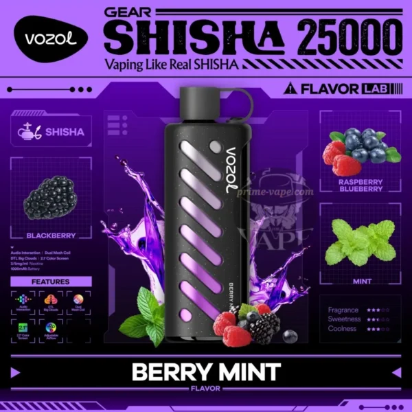 VOZOL Gear Shisha 25000 Puffs 5MG Disposable Vape 25k Dubai