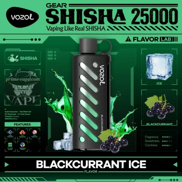 VOZOL Gear Shisha 25000 Puffs 5MG Disposable Vape 25k Dubai