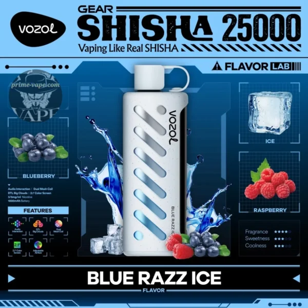 VOZOL Gear Shisha 25000 Puffs 5MG Disposable Vape 25k Dubai