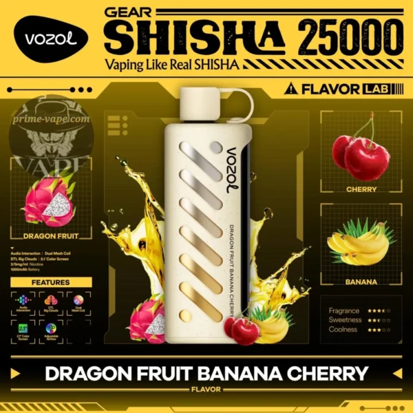 VOZOL Gear Shisha 25000 Puffs 5MG Disposable Vape 25k Dubai