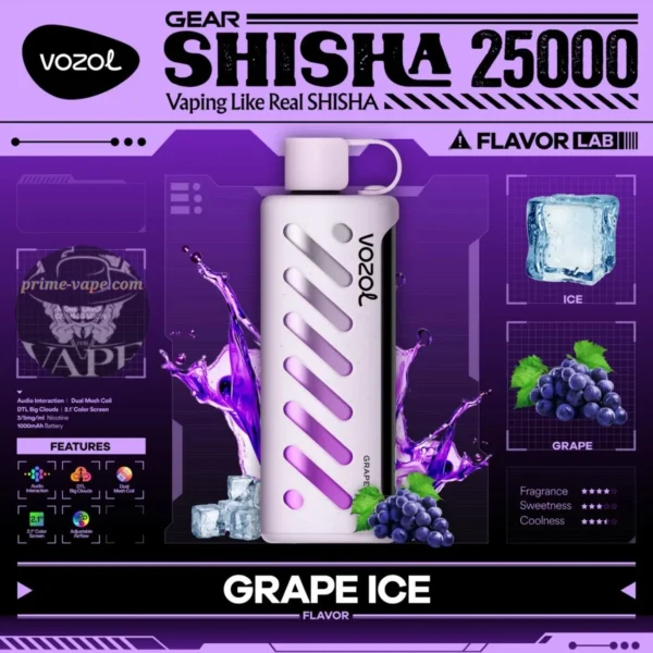 VOZOL Gear Shisha 25000 Puffs 5MG Disposable Vape 25k Dubai