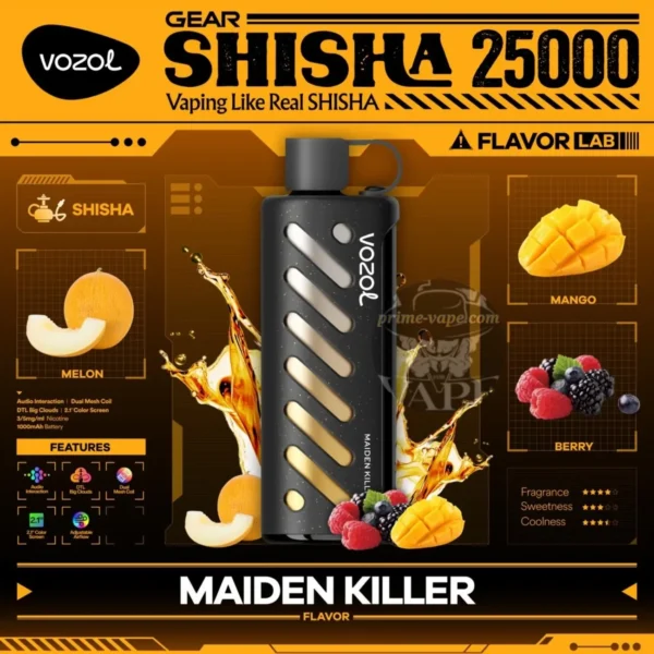 VOZOL Gear Shisha 25000 Puffs 5MG Disposable Vape 25k Dubai