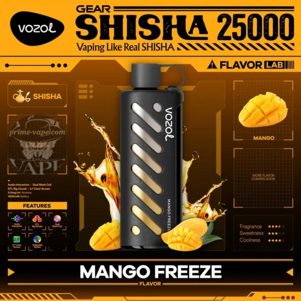 VOZOL Gear Shisha 25000 Puffs 5MG Disposable Vape 25k Dubai