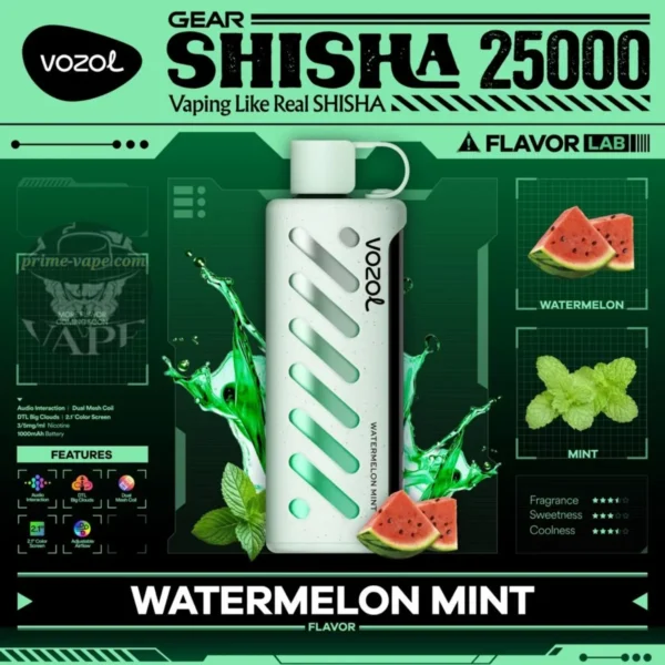 VOZOL Gear Shisha 25000 Puffs 5MG Disposable Vape 25k Dubai