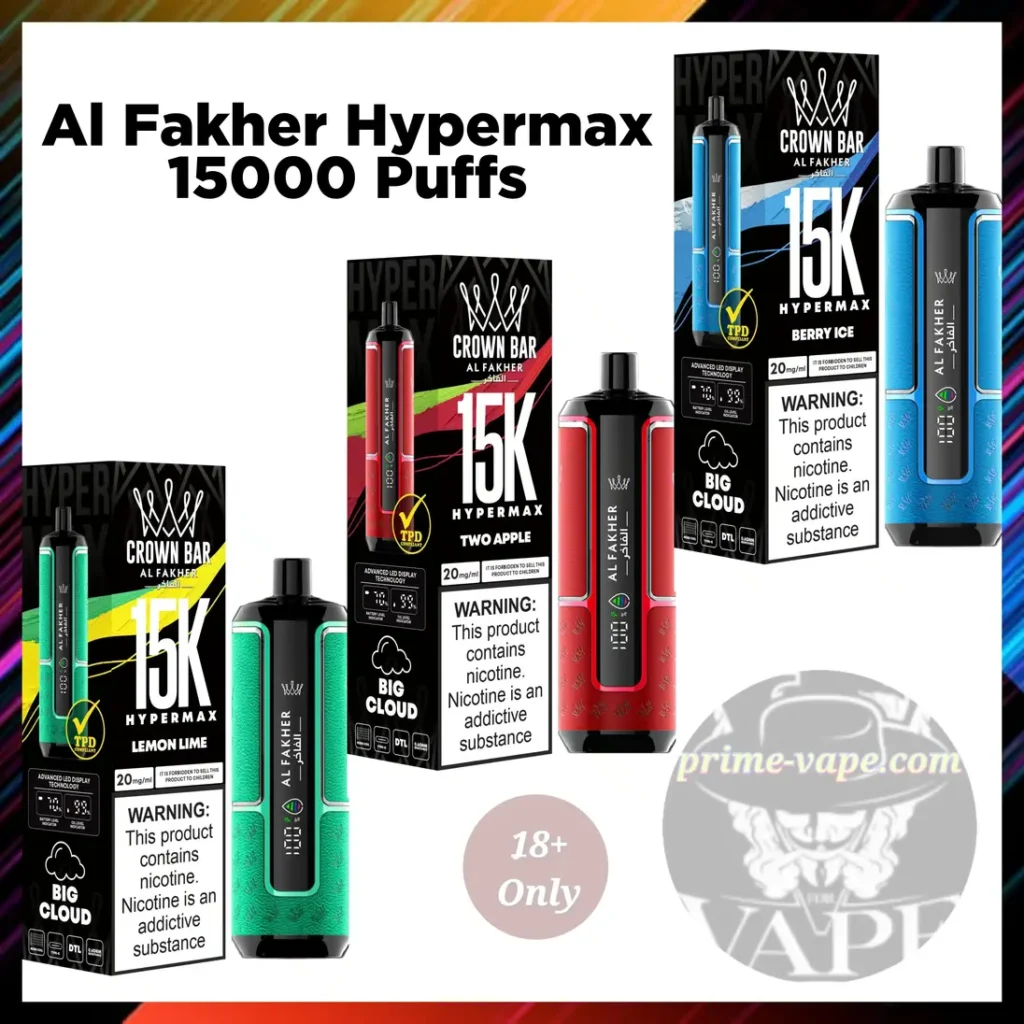 Al Fakher Hypermax 15000 Puffs Crown Bar Dubai | Prime-Vape