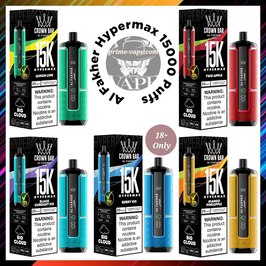 Al Fakher Hypermax 15000 Puffs Crown Bar Dubai | Prime-Vape