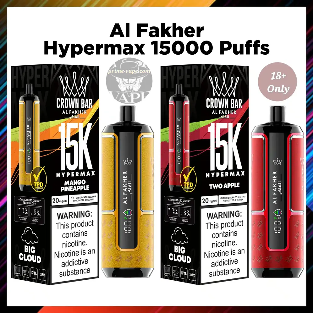 Al Fakher Hypermax 15000 Puffs Crown Bar Dubai | Prime-Vape