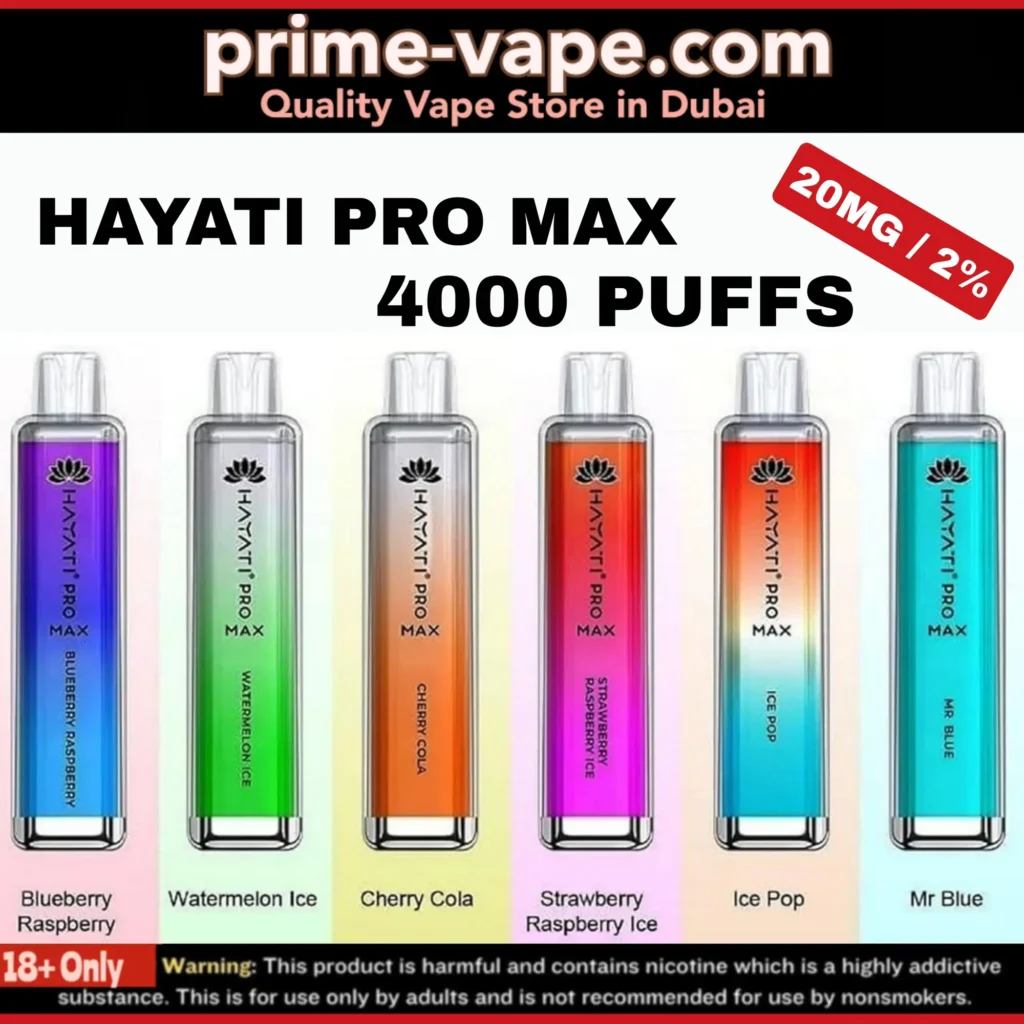 HAYATI Pro Max 4000 Puffs 2% Disposable Vape 20mg - Dubai