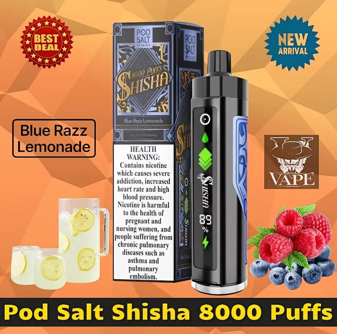 Pod Salt Shisha 8000 Puffs DTL 3mg Disposable Vape - Dubai