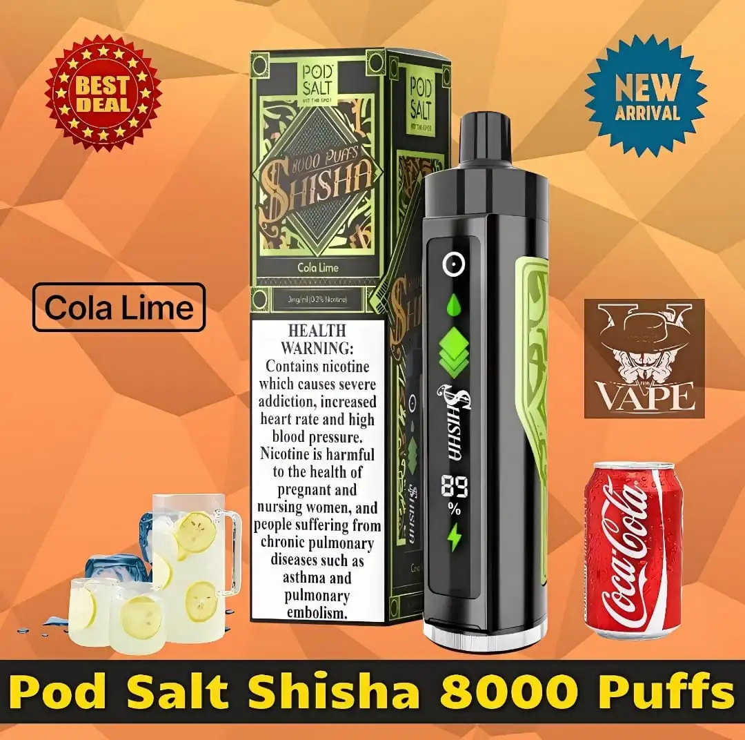 Pod Salt Shisha 8000 Puffs DTL 3mg Disposable Vape - Dubai