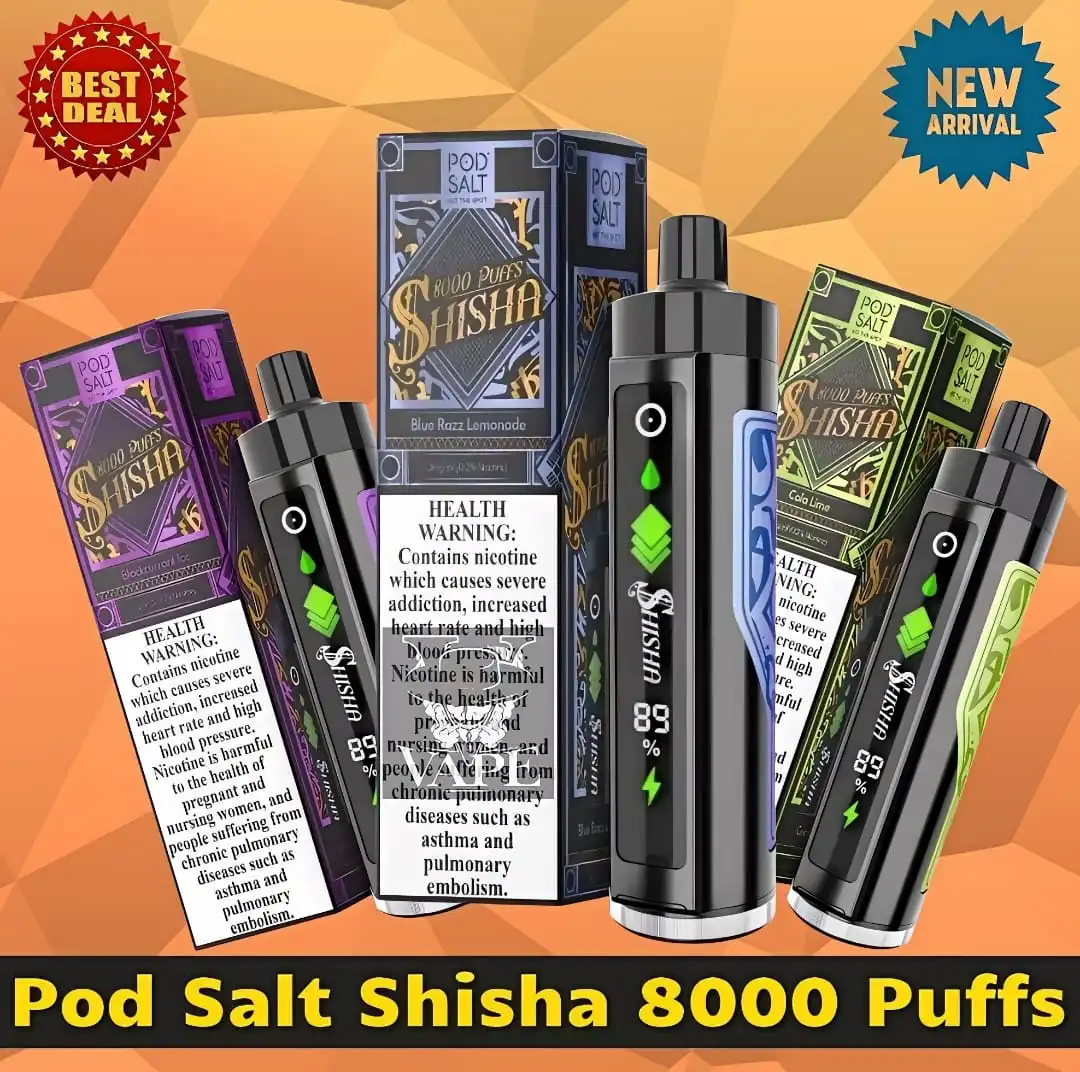 Pod Salt Shisha 8000 Puffs DTL 3mg Disposable Vape - Dubai