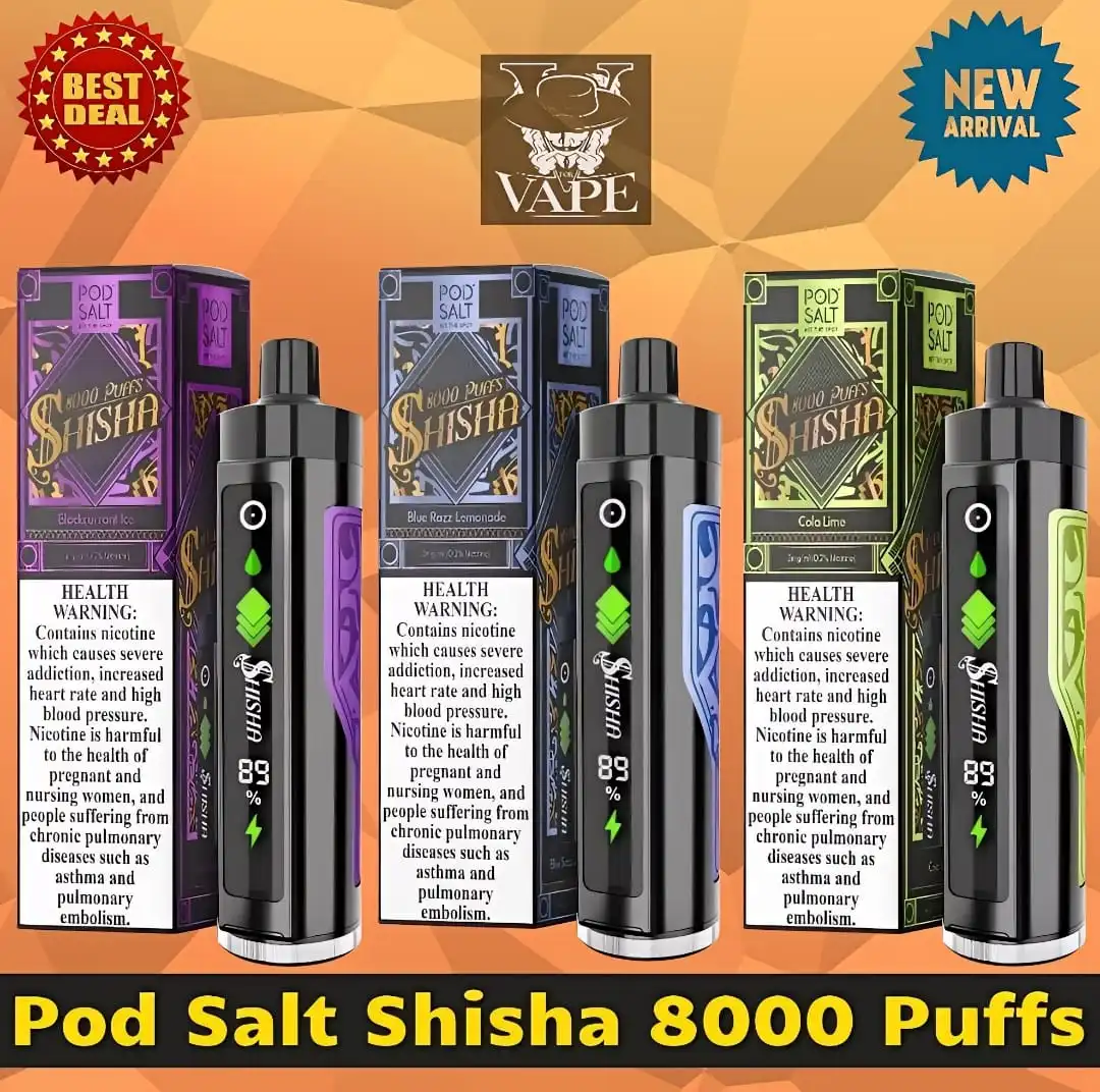 Pod Salt Shisha 8000 Puffs DTL 3mg Disposable Vape - Dubai