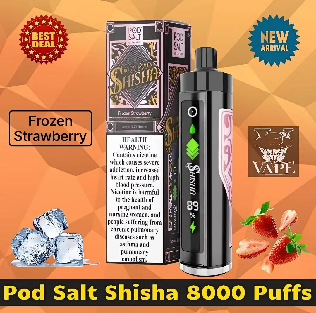 Pod Salt Shisha 8000 Puffs DTL 3mg Disposable Vape - Dubai