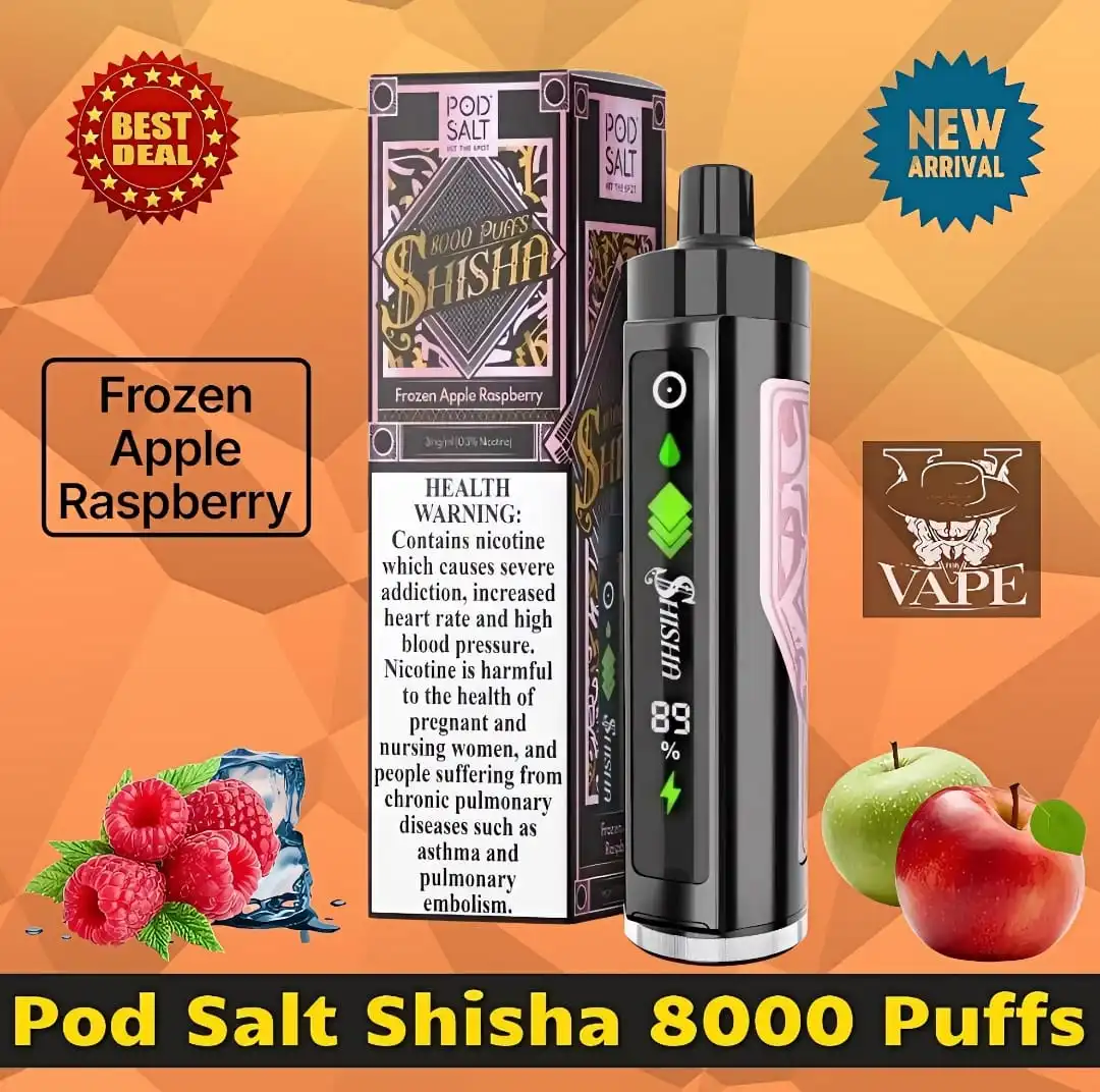 Pod Salt Shisha 8000 Puffs DTL 3mg Disposable Vape - Dubai