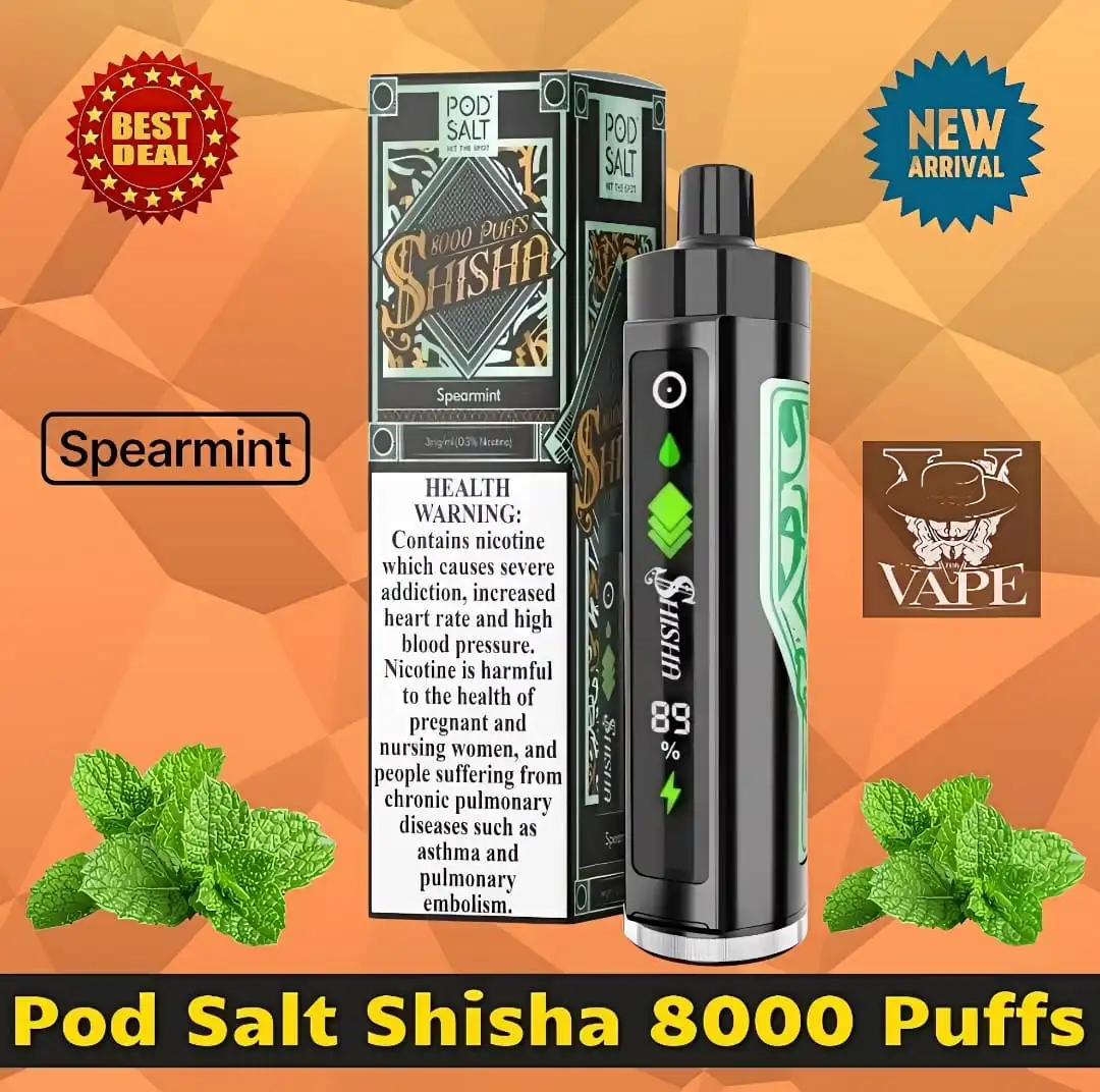 Pod Salt Shisha 8000 Puffs DTL 3mg Disposable Vape - Dubai