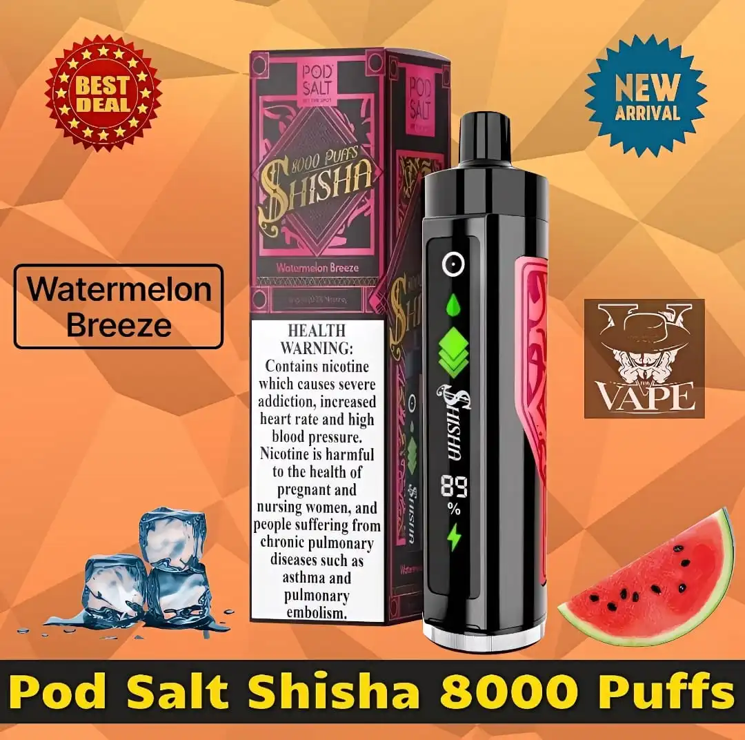Pod Salt Shisha 8000 Puffs DTL 3mg Disposable Vape - Dubai