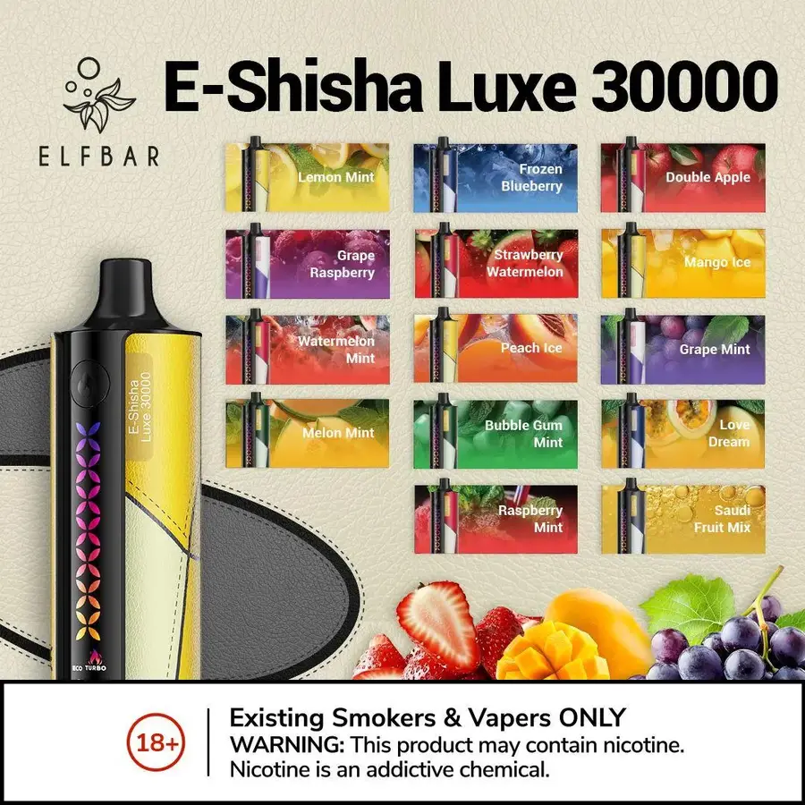 Elf Bar E-shisha Luxe DTL 30000 Puffs Disposable Kit | Prime Vape UAE