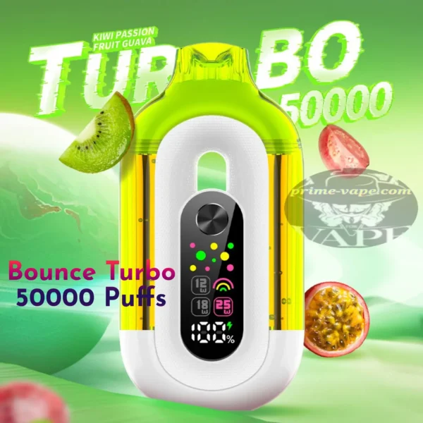 Bounce Turbo 50000 Puffs Kiwi Passion Fruit Disposable Vape in Dubai UAE