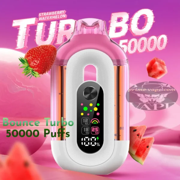 Bounce Turbo 50000 Puffs Strawberry Watermelon Disposable Vape in Dubai UAE
