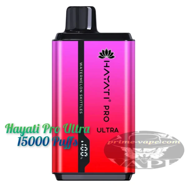 Hayati Pro Ultra 15000 Puffs 20mg (2%) Watermelon Skittles Disposable - Prime-Vape